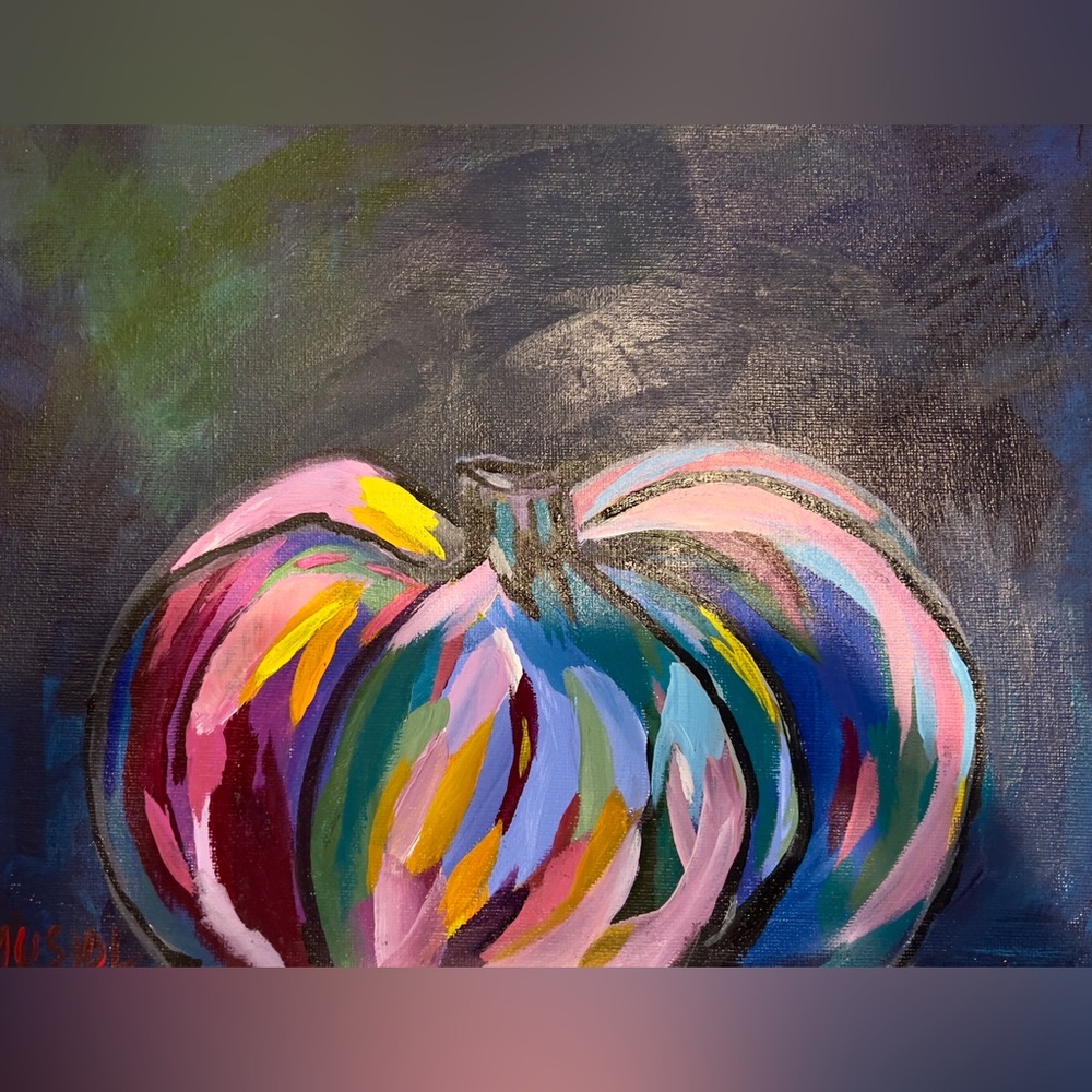 Pumpkin Paintings All Year Decor. Handmade hand, painted acrylic, 9” x 12” - Picture 4 of 9